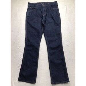 ORIGIN Boot Jeans Men 34x36 Dark Raw Wash USA Made Cowboy Blue Denim Western